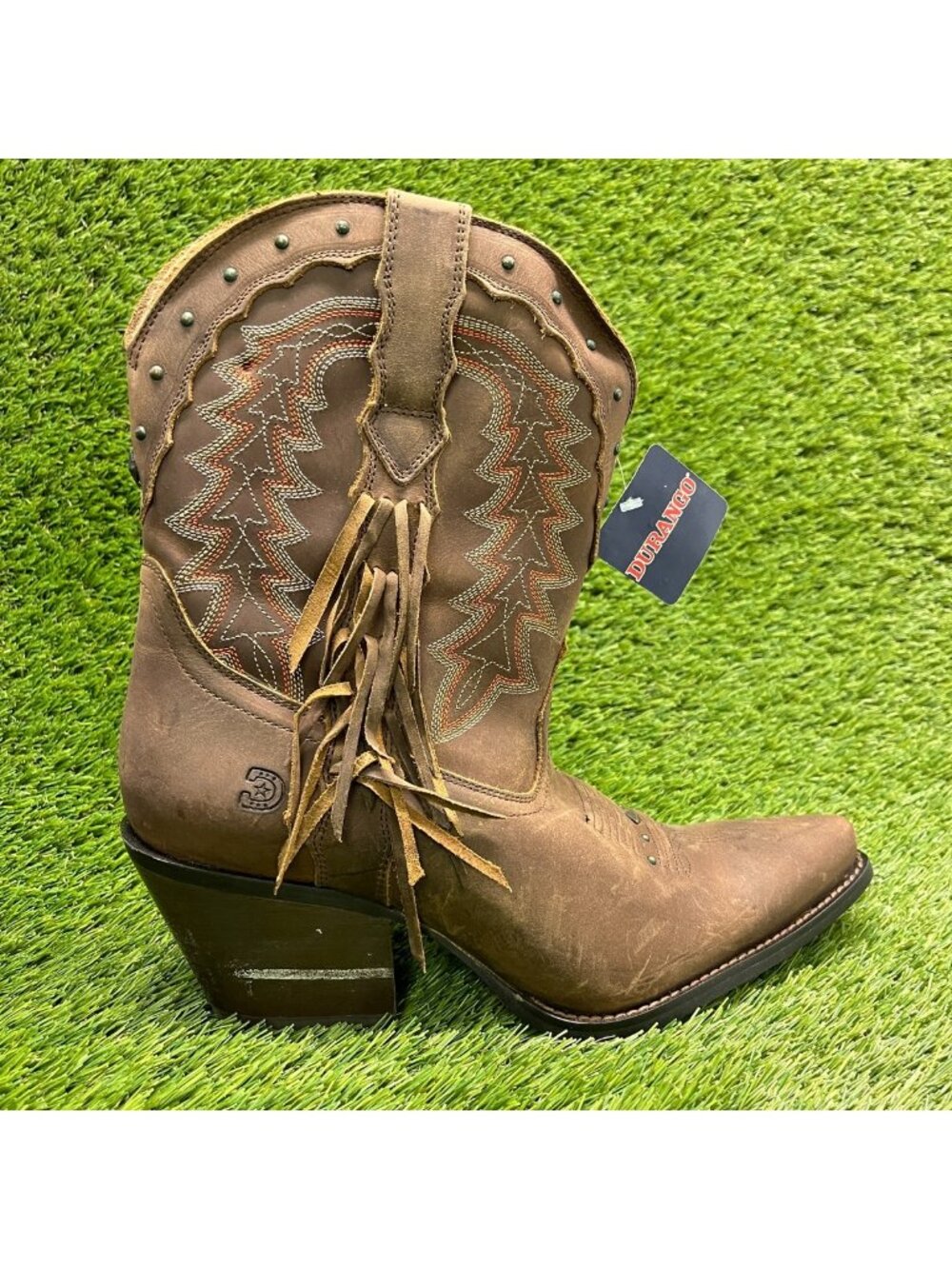 Durango Crush Womens Size 11 Brown Cowgirl Western Snip Toe Zip Up Fashion Boots